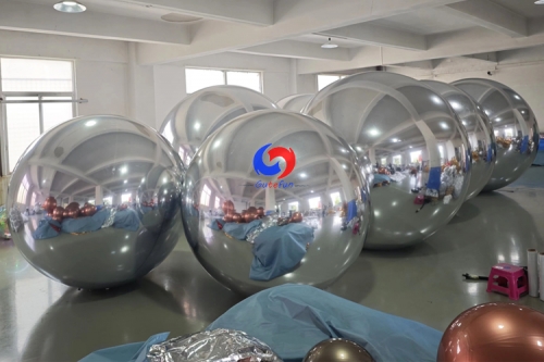 conferences, backyards, pools decor long-lasting Waterproof silver inflatable mirror spheres big shiny balls/balloons