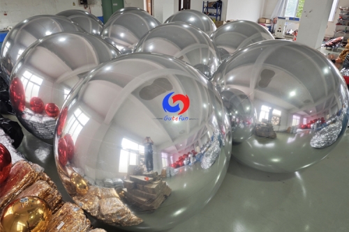 Use indoor and outdoor, at parties, corporate events giant inflatable chrome mirror finish balloon big shiny balls