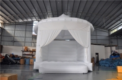 Ready to ship commercial white inflatable bounce house bouncy castle for wedding