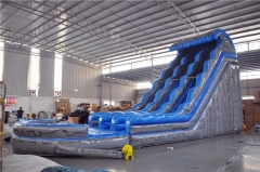 HOT sale commercial Big wave kids adult inflatable water slide with pool