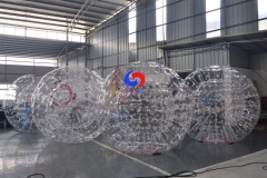 Cheap human hamster bowling 2.5m large transparent PVC inflatable zorb ball for sale 