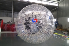 3m human inside hamster rollowing ball clear TPU inflatable zorb ball with belts on sale