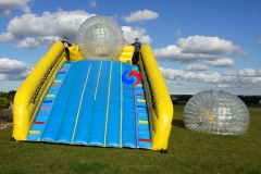 Extremely exciting inflatable zorb ball with launch ramp