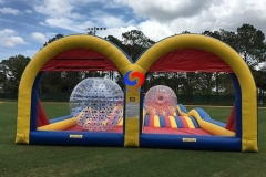 Inflatable zorb ball with rolling hill