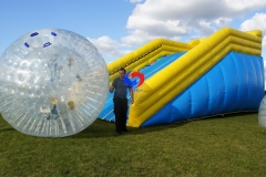 Extremely exciting inflatable zorb ball with launch ramp