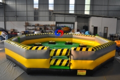 China best sale kids adult 8 man toxic wipeout inflatable sport games mechanical meltdown sweeper for sale