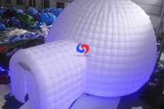 mobile night club party lightweight oxford cloth automatic double layer bed room inflatable dome tent with led lights