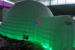 mobile night club party lightweight oxford cloth automatic double layer bed room inflatable dome tent with led lights