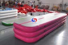 13.1ft x 3.3ft x 8in gymnasts practice tumbling front flips landing airfloor Pink Air Floor Gymnastics Air Tumble Mats in Pink