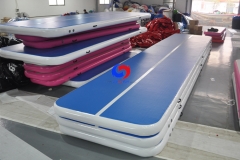 Gymnastics back handsprings exercises tumbling long size airfloor 12m 8inch big inflatable air tracks mat for dancing