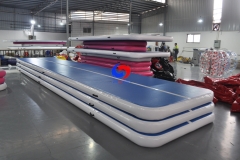 Gymnastics back handsprings exercises tumbling long size airfloor 12m 8inch big inflatable air tracks mat for dancing