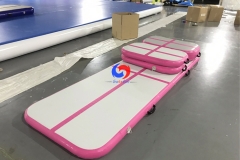 pink-white inflatable tumble training air track mat home Gymnastics Airtrack Airmat Airfloor sets for indoor gym workouts use