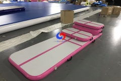 pink-white inflatable tumble training air track mat home Gymnastics Airtrack Airmat Airfloor sets for indoor gym workouts use