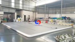 Factory sale 27ft x 20ft x 8in big safer tumbling cheerleader flips training gymnastics crash inflatable gym air tumble track for gym