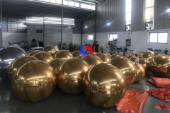 1.2m Dia.large decorative golden/illusion color inflatable Metallic Spheres inflatable rose gold mirror ball for Party Decoration