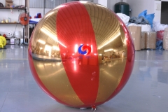 1.8m Dia. Custom made Fashion Shows advertising decoration Inflatable Mirror Chrome Spheres pvc inflatable red/gold mirror balls