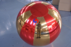 1.8m Dia. Custom made Fashion Shows advertising decoration Inflatable Mirror Chrome Spheres pvc inflatable red/gold mirror balls