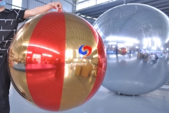 1.8m Dia. Custom made Fashion Shows advertising decoration Inflatable Mirror Chrome Spheres pvc inflatable red/gold mirror balls