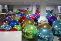 3m hot sale festival decoration inflatable Metallic Spheres colorful PVC sealed purple/rainbow/gold/silver inflatable mirror ball