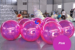 highly reflective xmas advertising 0.6m inflatable gold/red/rainbow pvc show mirror balls inflatable decorative ball