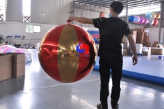 0.6m dazzling advertising lighting interaction inflatable led crowd ball large metallic sphere inflatable chrome ball