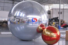 free shipping large X mas decorative Metallic inflatable chrome spheres red&gold shinny pvc event party inflatable mirror ball