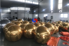 3m giant christmas golden star PVC inflatable sphere balls decorations inflatable gold ball mirror ball for backdrop