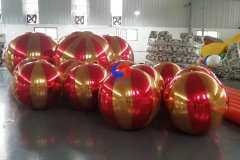 free shipping large X mas decorative Metallic inflatable chrome spheres red&gold shinny pvc event party inflatable mirror ball