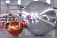 free shipping large X mas decorative Metallic inflatable chrome spheres red&gold shinny pvc event party inflatable mirror ball