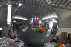 super large hot sale 20ft inflatable sealed green/gold/silver mirror ball 6m Dia. giant inflatable mirror ball sphere