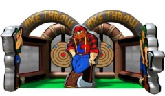 Indoors & Outdoors Foam Axe Throw Game Double lane Lumberjack theme Inflatable Axe Throw for sale