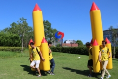 Team Building Challenge Attraction Games 3m Giant Inflatable Rocket Backpack for outdoor activities