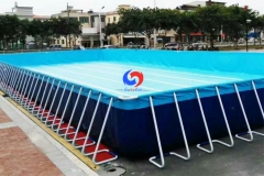 25m*10m*1.0m Outdoor large ready made rectangular metal frame above ground swimming pool