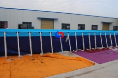 China pool equipment manufacturer 30m*12m*1.5m above ground steel wall rectangular metal frame swimming pool for sale