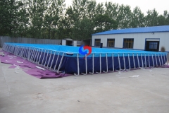 China pool equipment manufacturer 30m*12m*1.5m above ground steel wall rectangular metal frame swimming pool for sale