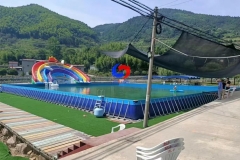 Large portable prefabricated steel metal wall 30m*15m*1.5m rectangular above ground swimming pool