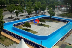 customized size special shape movable rectangle swim pool metal frame above ground self supporting swimming pools