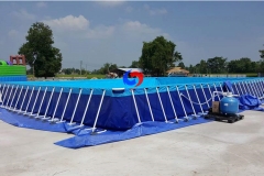 Worldwide shipping Customized size 15m*15m rectangular above ground metal wall steel frame swimming pool