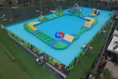 Custom 25m*18m*1.5m mobile rectangular above ground steel wall metal frame swimming pools for swim club