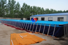 Custom prefabricated swim pool portable 25m*6m*1.32m rectangular above ground steel swimming pools for swim training