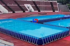 Large Heavy-Duty PVC commercial use Portable steel walls metal frame pool 50m above ground swimming pool with Filter Pump