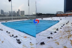 Gutefun 25m x 15mx0.8m Outdoor Rectangle steel supports above ground metal frame pools for Singapore Sailing centre