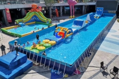 50m heavy duty Large PVC powder coated galvanized rectangular steel frame swimming pool above ground pools manufacturer