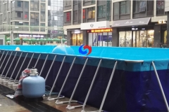 China fast delivery portable big floor above ground metal frame 2 lane 25m lap swimming pools for water games swim event