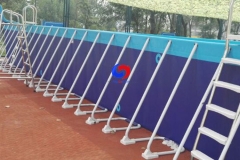 China fast delivery portable big floor above ground metal frame 2 lane 25m lap swimming pools for water games swim event