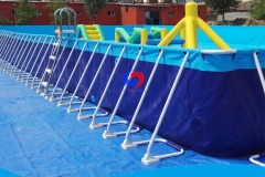 China fast delivery portable big floor above ground metal frame 2 lane 25m lap swimming pools for water games swim event