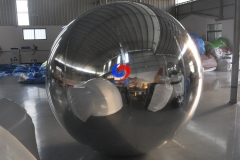 custom brand logo &color huge silver colored metallic mirror balls 4 meters 6m high gIant inflatable silver mirror balls