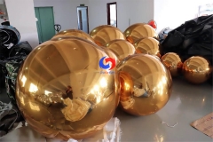 Double layer PVC reflective ball stage hotel wedding scene ktv gold/silver golden inflatable mirror ball decoration