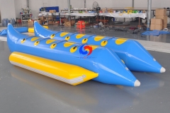 top quality PVC foldable 8/10 persons seats flying fish boat sea water park game inflatable banana-boat for sale