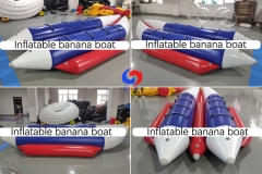 top quality PVC foldable 8/10 persons seats flying fish boat sea water park game inflatable banana-boat for sale